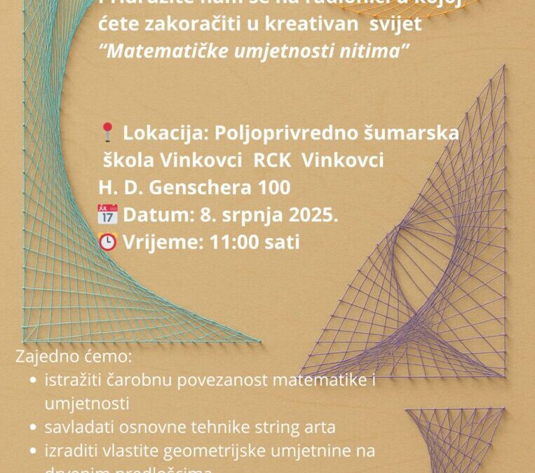 Pozivnica za string art radionicu